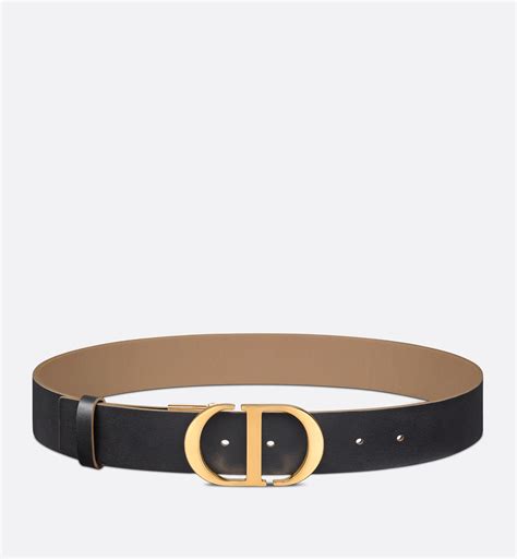 Ceinture 30 Montaigne Cuir de veau lisse noir, 35 mm 